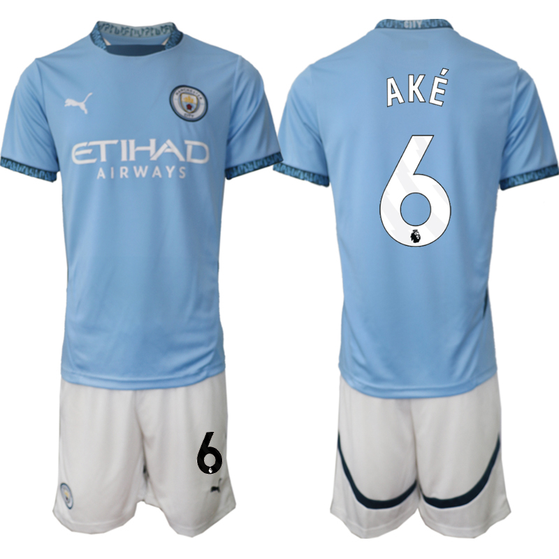 Men 2024-2025 Club Manchester City home blue #6 Soccer Jersey->manchester city jersey->Soccer Club Jersey